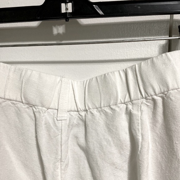 J Jill Linen Blend Wide Side Slit Leg White Pants Women's Large - Picture 11 of 16